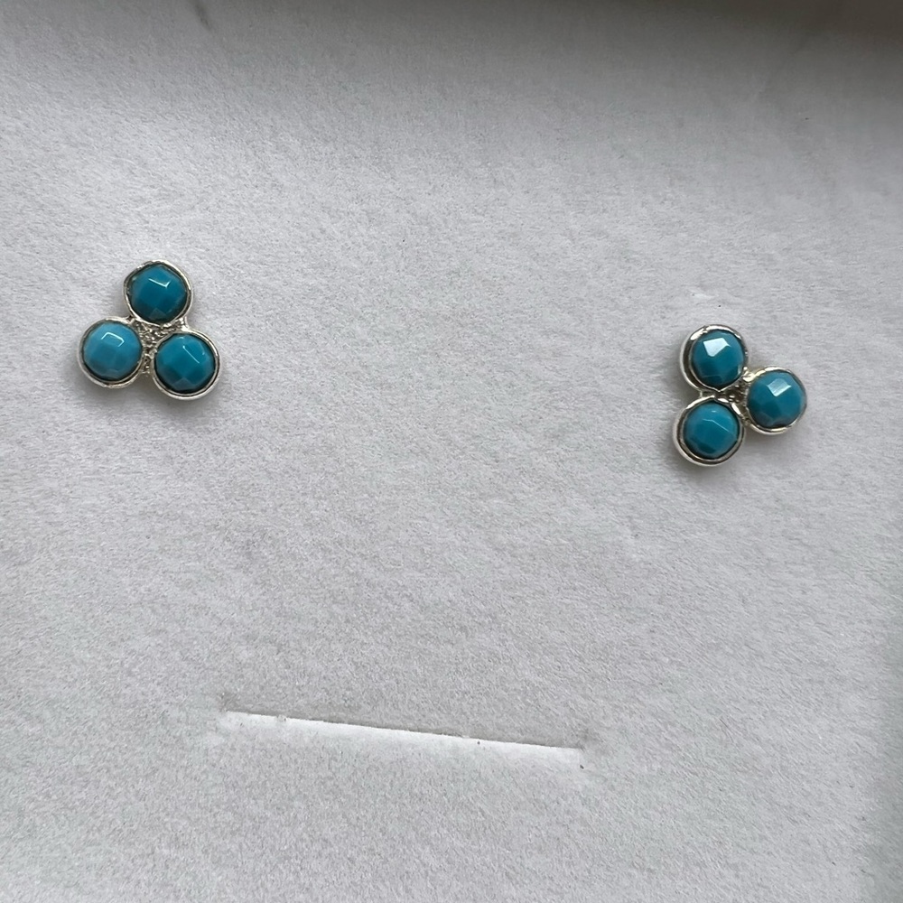 Turquoise birthstone stud earrings